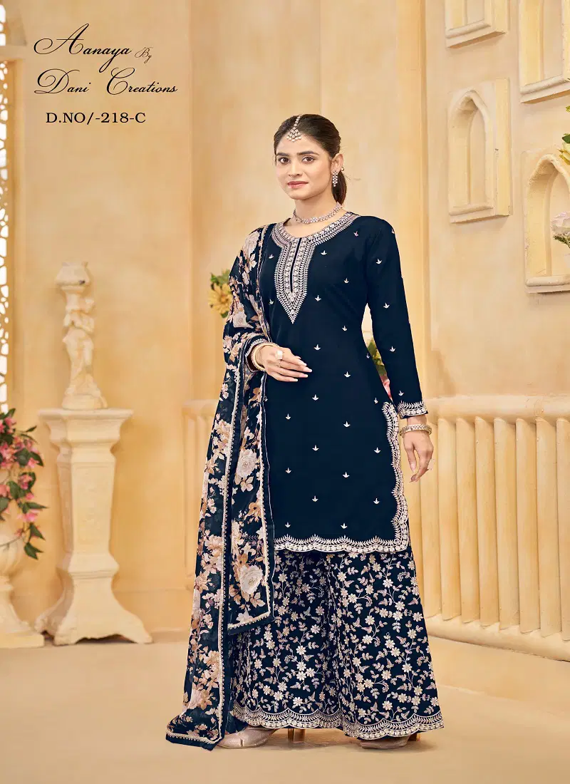 Aanaya Vol 218 Roman Silk Designer Salwar Kameez Collection